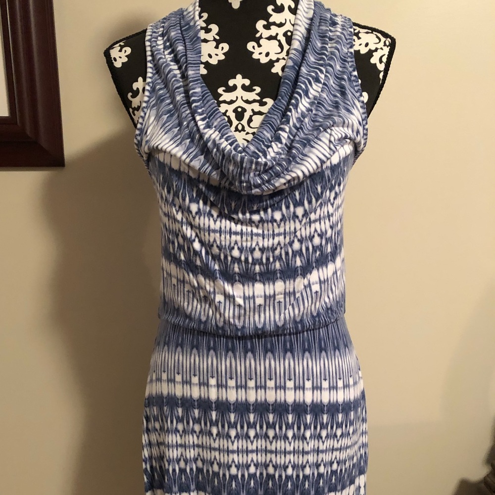 Cynthia Rowley Aztec Blue Print Sundress RacerBack
